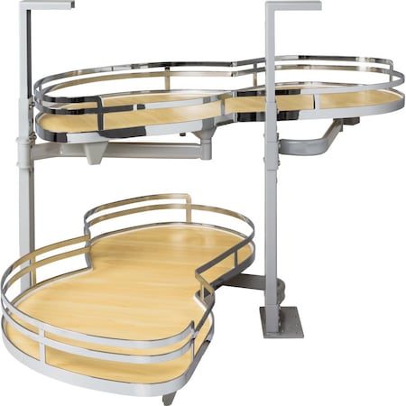 Hardware Resources 21" Polished Chrome and Maple Blind Corner Swingout for Openings on the Left of the Blind BCSO221PCMP-LH